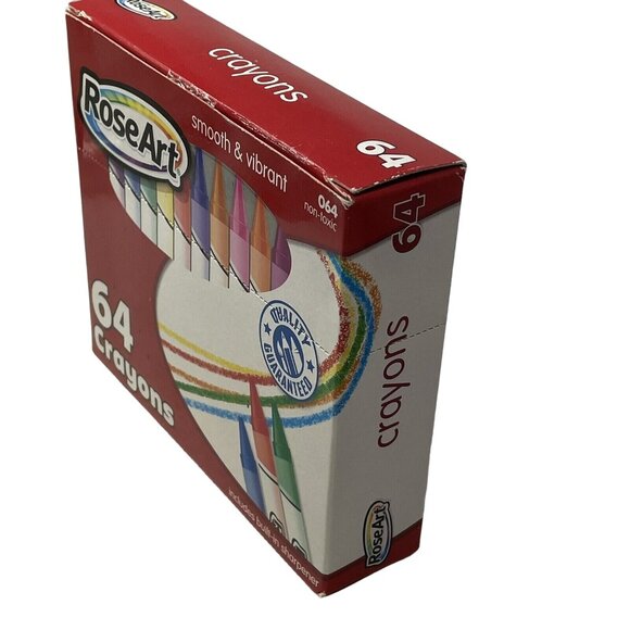 RoseArt Mega Crayon Built In Sharpener 64 Box Bright Color Discontinued Rose Art - Picture 8 of 9